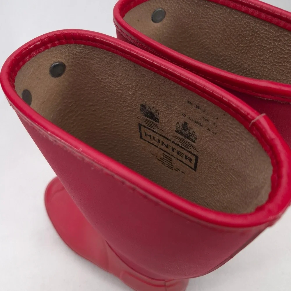 Hunter Arlen Red Rubber Neoprene Tall Rain Boot Women's Size 8